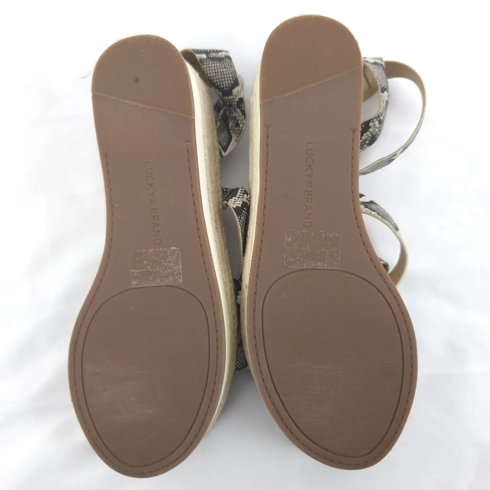 LUCKY Brand Jakina Natural Alamera Wedge Sandals Size 9.5M